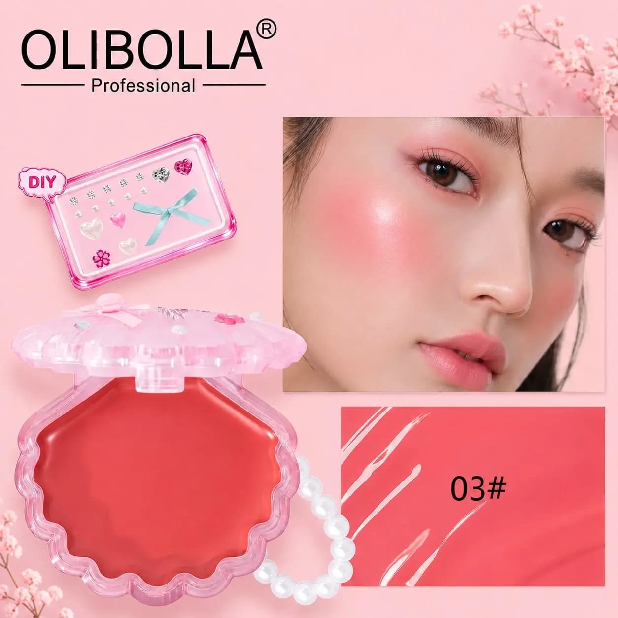 رژگونه و رژ لب کرمی اولیبولا Olibolla مدل صدفی در 4 رنگ — تصویر ۵