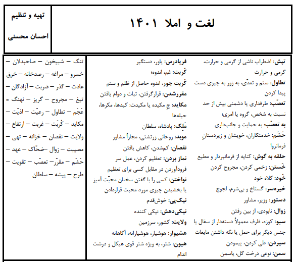 دانلود جزوه لغت و املا ادبیات ویژه کنکور 1401 — تصویر ۵