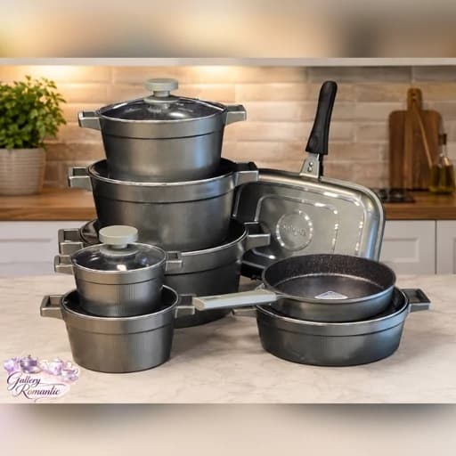 سرویس قابلمه چدن گرانیتی یونیک 15 پارچه کیهانی کد 8522