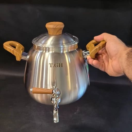 کتری شیر دار استیل قیطاسی 3.5 لیتر کد 4003 — تصویر ۵