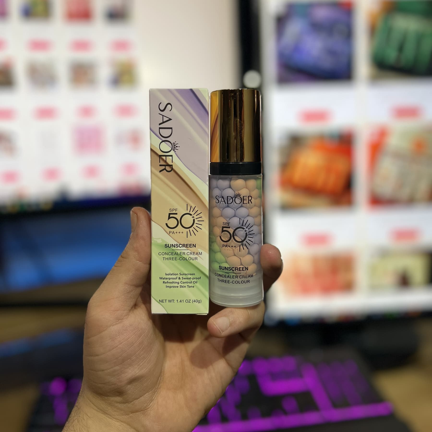 پرایمر رنگین کمانی حاوی ضد آفتاب SPF50 سادور Sadoer