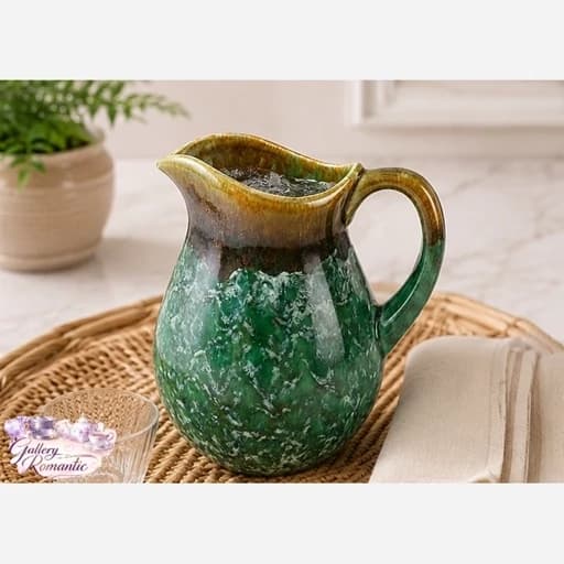پارچ اب تک سرامیکی زمردی کد 6145 — تصویر ۲