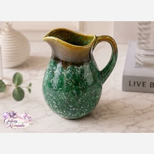 پارچ اب تک سرامیکی زمردی کد 6145 — تصویر ۳