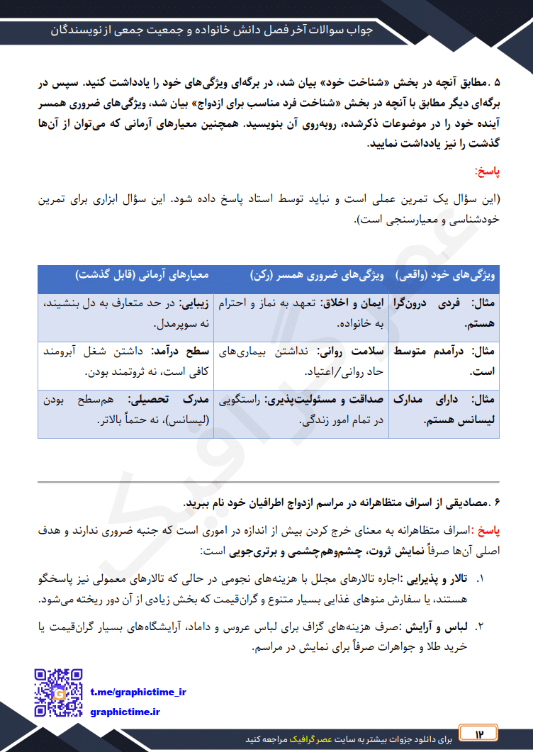 دانلود جواب سوالات آخر فصل دانش خانواده و جمعیت جمعی از نویسندگان ویراست چهارم — تصویر ۶