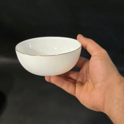 کاسه ماست سفید ارکوپال دیلایت هوم لبه طلایی مدل الگانس کد 500 بسته 6 عددی — تصویر ۳