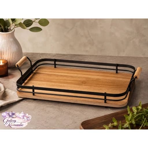 سینی چوب و فلز مفتولی kb home کد 8026