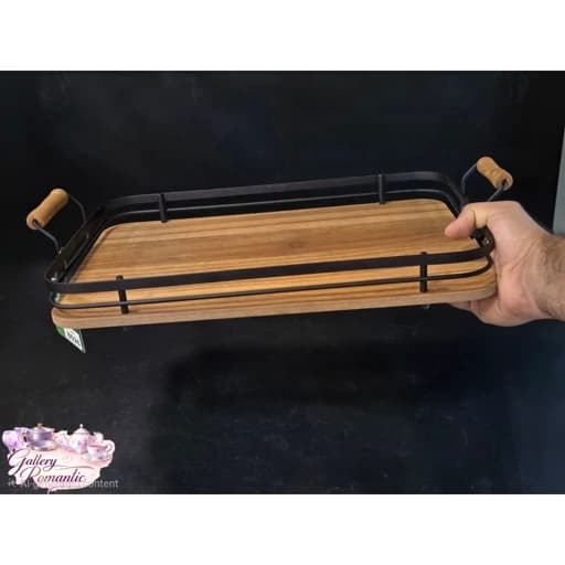 سینی چوب و فلز مفتولی kb home کد 8026 — تصویر ۵