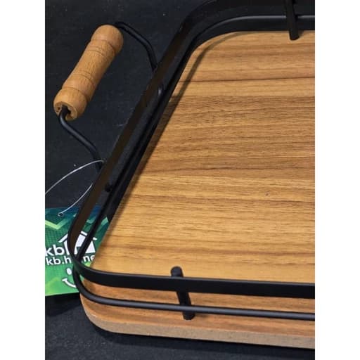 سینی چوب و فلز مفتولی kb home کد 8026 — تصویر ۳