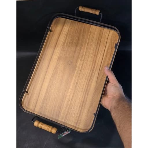 سینی چوب و فلز مفتولی kb home کد 8026 — تصویر ۴