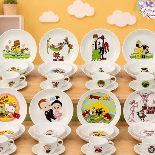 سرویس غذاخوری چینی کودک نور 5 پارچه طرح بندی