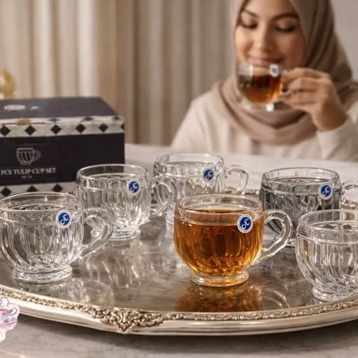 فنجان کریستال jt تولیپ بسته 6 عددی