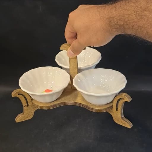 اردو خوری سه خانه چوب و سرامیک مرسانا کد 6121 — تصویر ۴