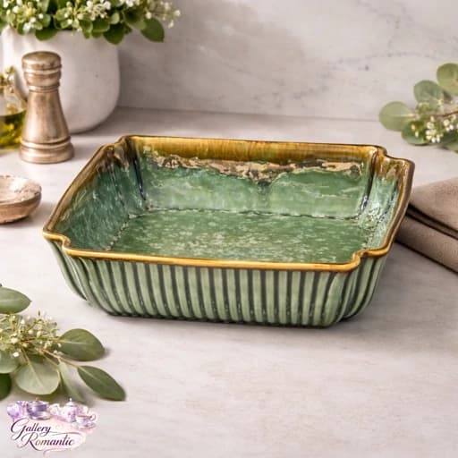 تابه مربع سرامیکی زمردی کد 6115
