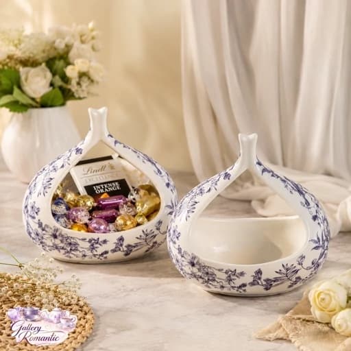 سبد-شکلات خوری دسته دار چینی گلدکیش لوتوس کد 701101