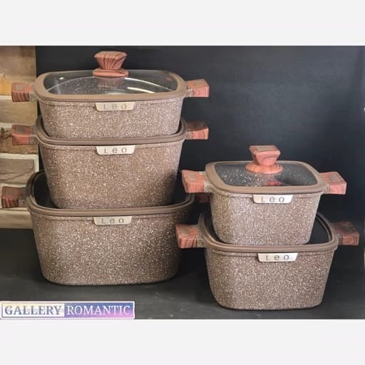 سرویس قابلمه دورو گرانیت 10 پارچه دونور-donnor رنگبندی — تصویر ۳