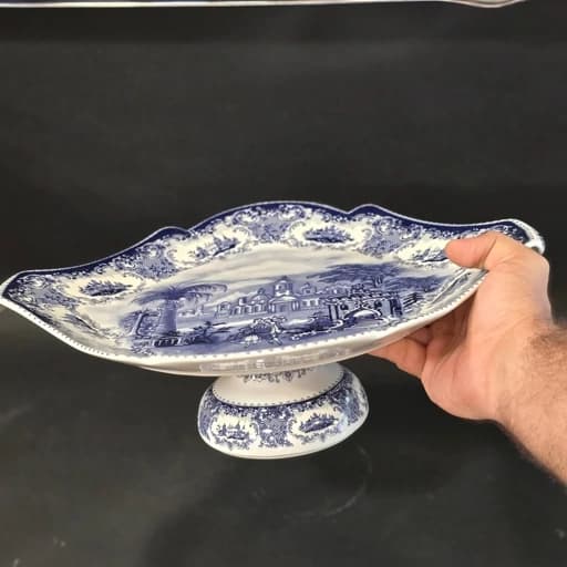 شیرینی خوری پایه دار چینی باواریا طرح آکسفورد ابی رزواتر کد 822 — تصویر ۳