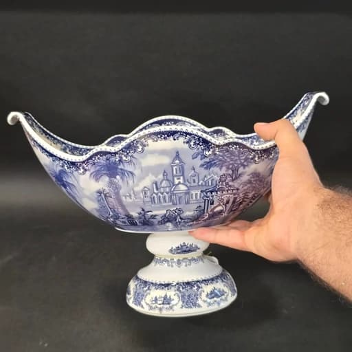 کشکول پایه دار چینی باواریا طرح آکسفورد ابی آرشه کوچک کد 422 — تصویر ۶