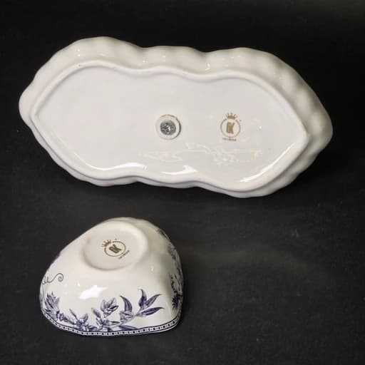 اردو خوری 2 خانه سرامیکی گلدکیش مدل لوتوس قلبی کد 701127 — تصویر ۴