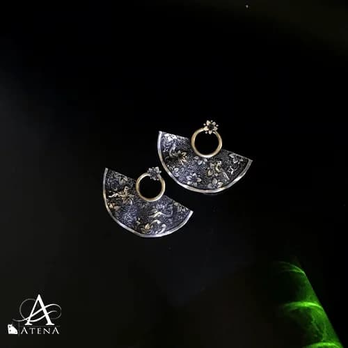 گوشواره نقره طرح نیلوفر