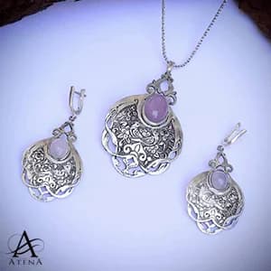 نیم ست نقره طرح دلنواز