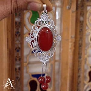 گردنبند نقره طرح می