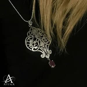 گردنبند نقره طرح دلوین