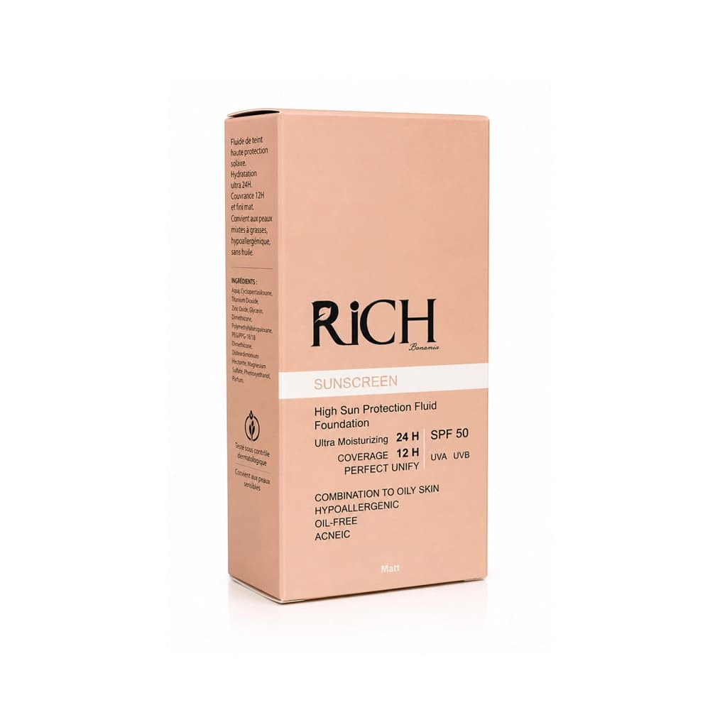 ضدآفتاب فلوئیدی رنگی ریچ(Rose beige matte RICH)شماره30 — تصویر ۳