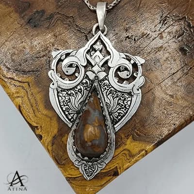 گردنبند نقره زنانه خزان — تصویر ۲