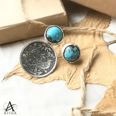 گوشواره نقره طرح پرشور — تصویر ۲