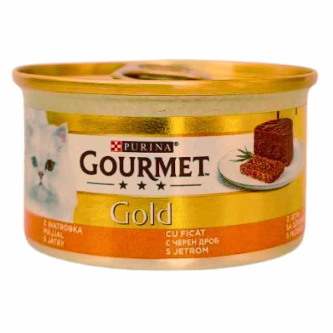 کنسرو گربه‌ گورمت گلد 85 گرمی با طعم جگر