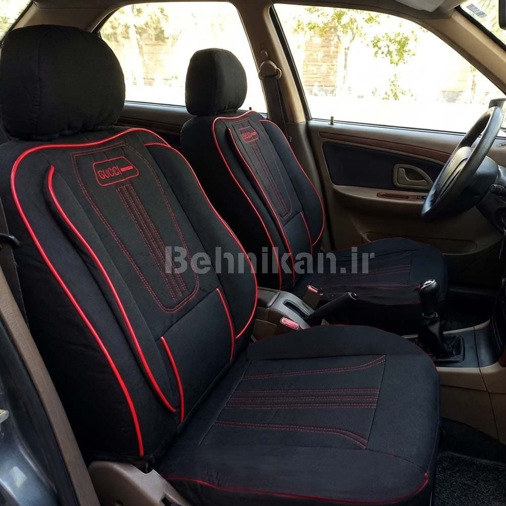 روکش صندلی پارچه تیار طرح گوچی برند رایکو مناسب پژو 405 glx و پرشیا قدیم کد 31712