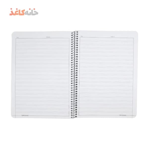 دفتر زبان 80 برگ فنری 2 خط اسپادانا طرح مشکی — تصویر ۳