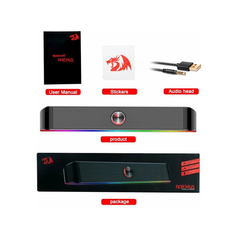 اسپیکر REDRAGON Adiemus Stereo Soundbar — تصویر ۷