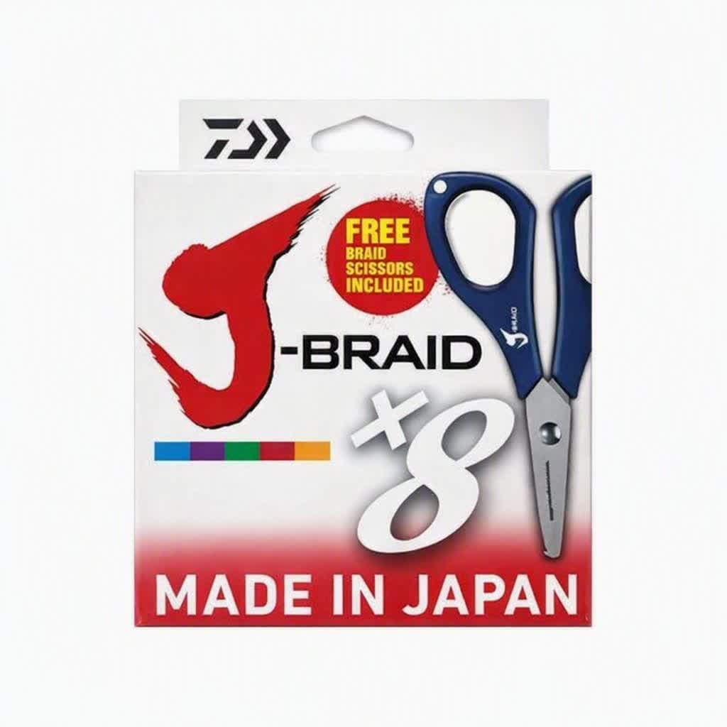 نخ ماهیگیری براید دایوا مولتی کالر DAIWA J-BRAID X8 (همراه با قیچی)