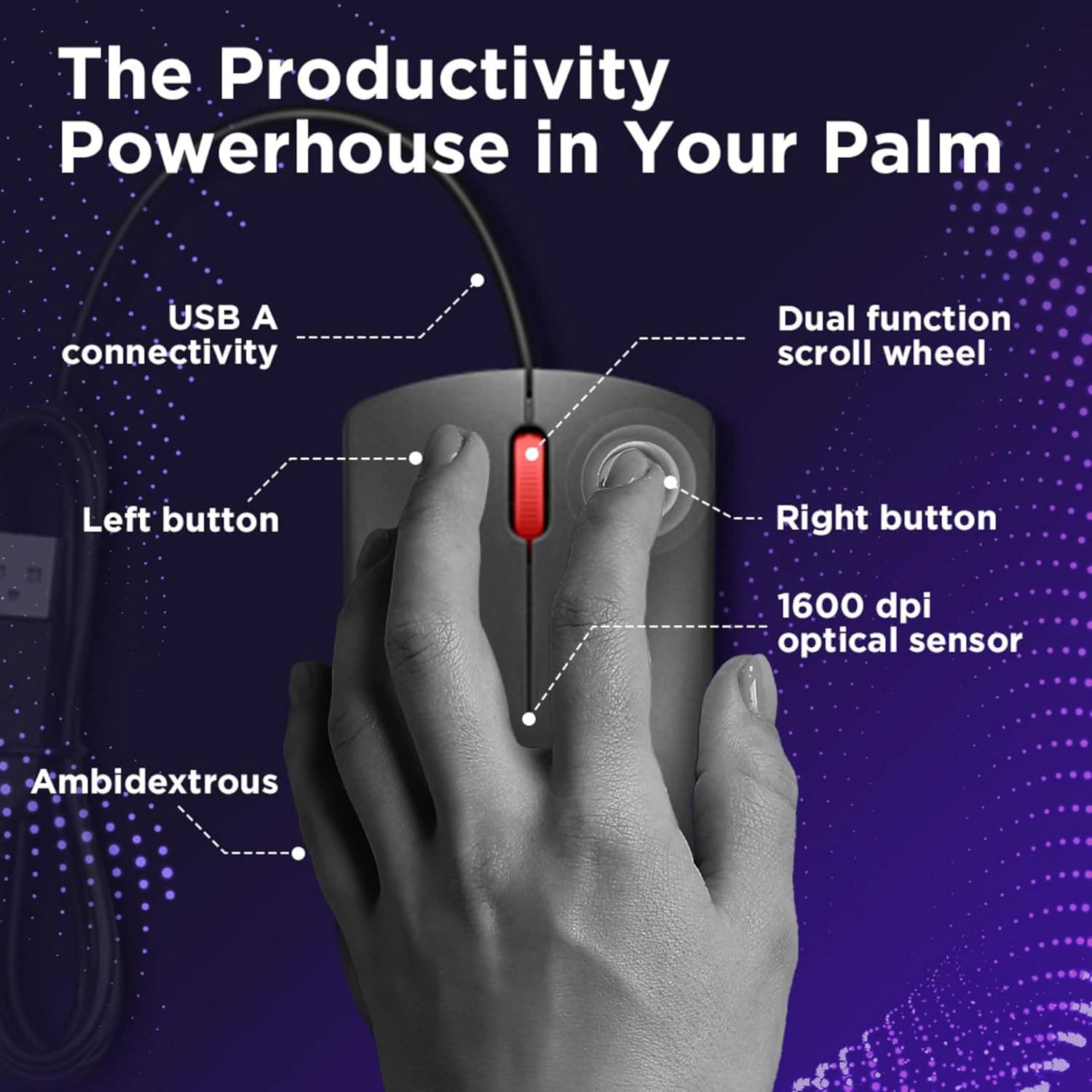 موس سیمی Lenovo 120 wired mouse — تصویر ۴