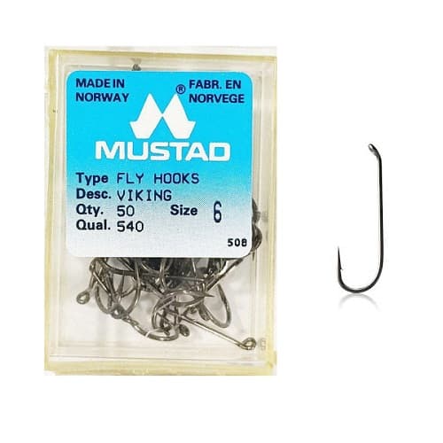 قلاب پشه‌بافی موستاد Viking Fly Hook سایز 6 (بسته 50 عددی)