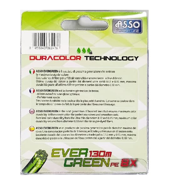 نخ براید ماهیگیری آسو EVER GREEN PE 8X | نخ 8 رشته 130 متری — تصویر ۲