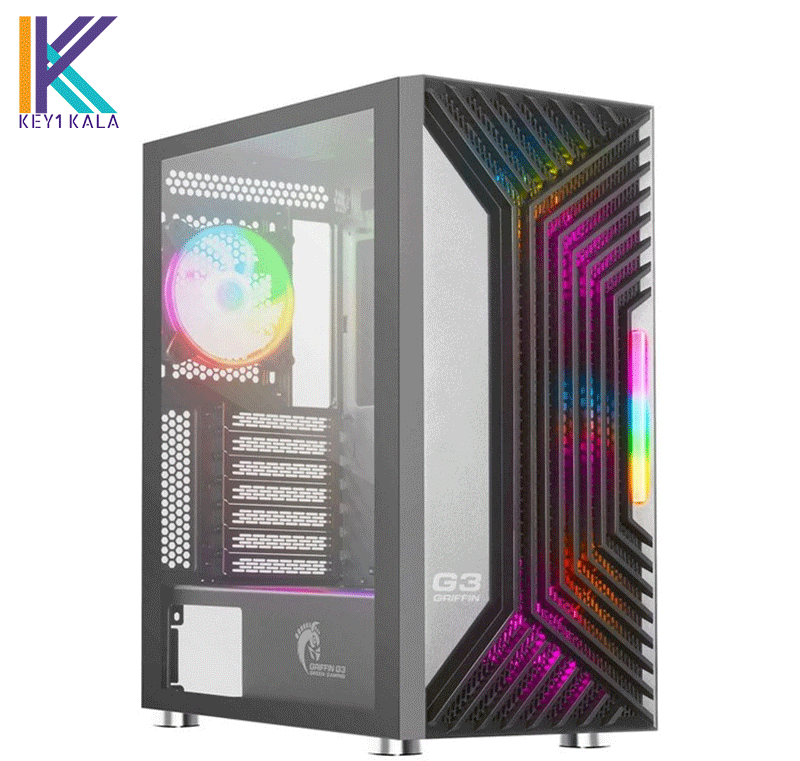 کیس کامپیوتر گرین GRIFFIN G3 RGB Mid Tower مشکی — تصویر ۲