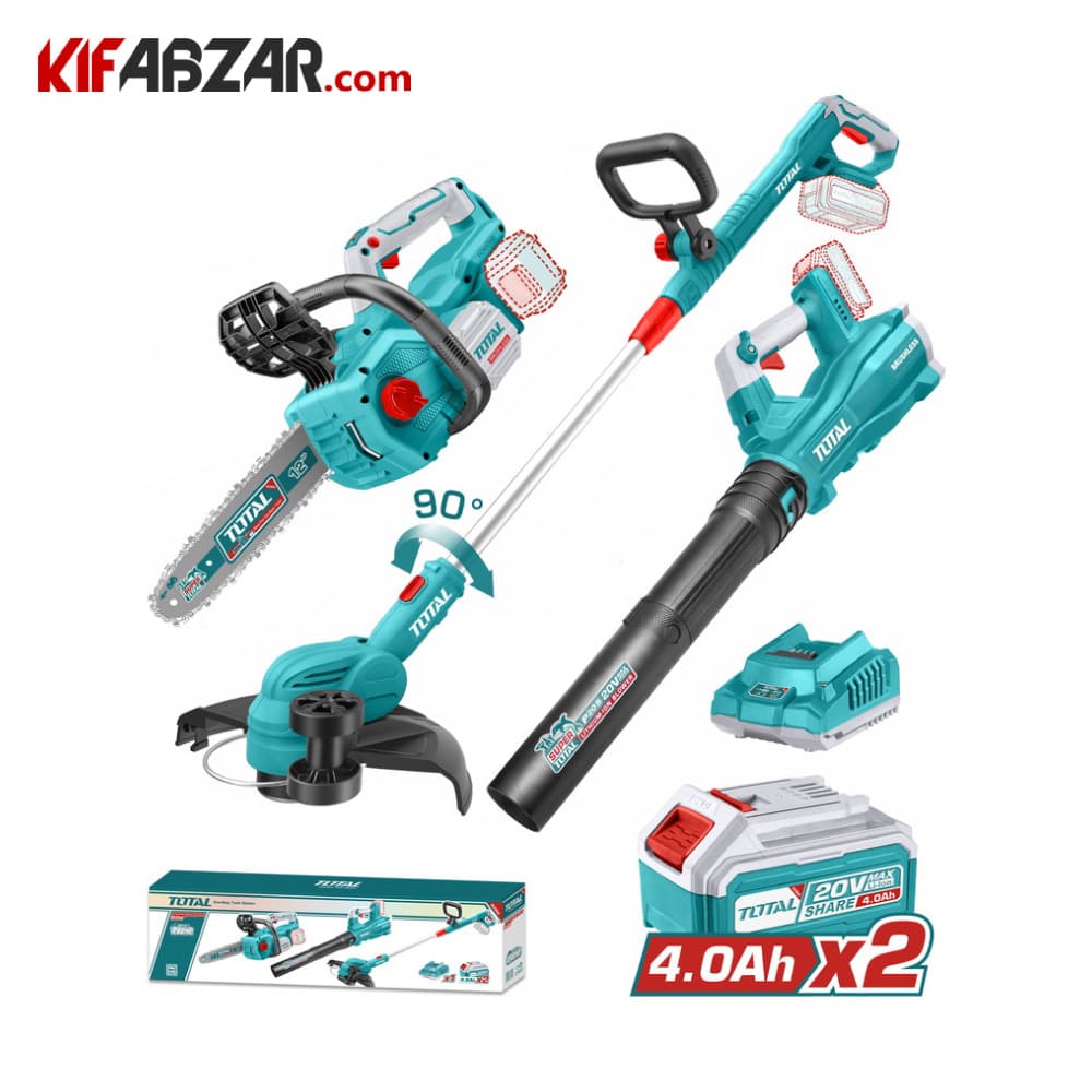 کیت 3 عددی ابزار شارژی براشلس 20 ولت توتال مدل TOSLI241189 — تصویر ۲