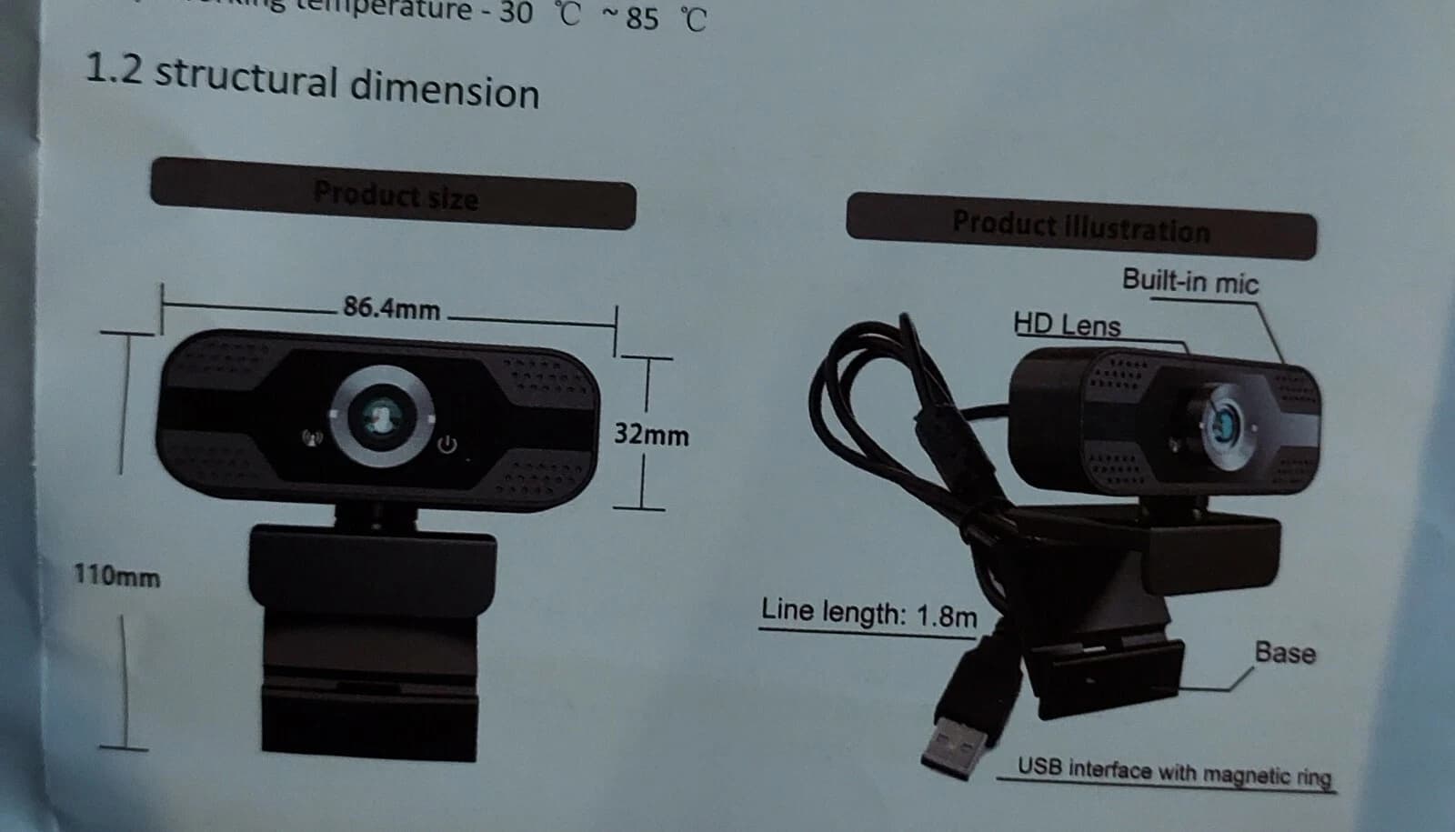 وبکم ANVASK Full HD 1080p 30fps | وبکم برای تماس تصویری و کلاس آنلاین — تصویر ۳