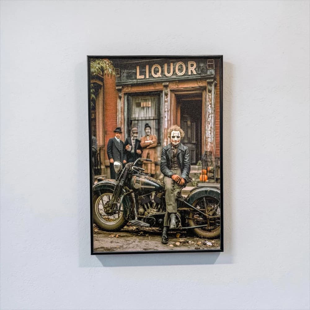 تابلو طرح joker and motorcycle