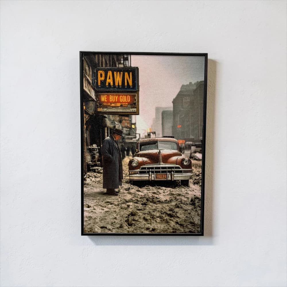تابلو طرح man and car