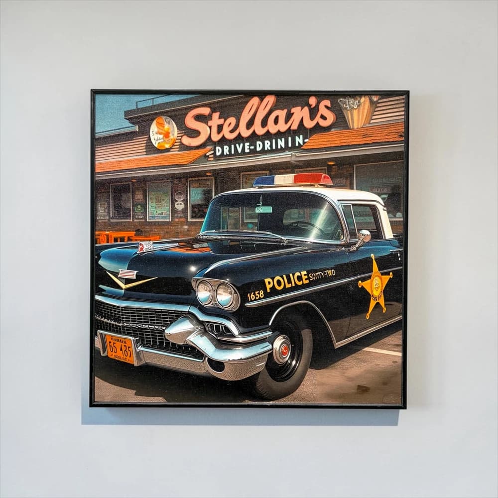 تابلو طرح police car