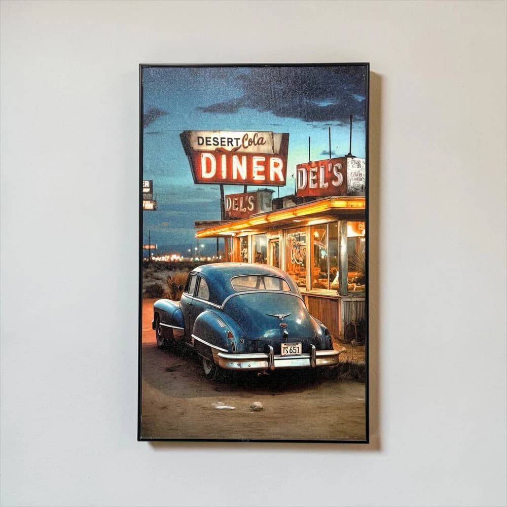 تابلو طرح diner and car
