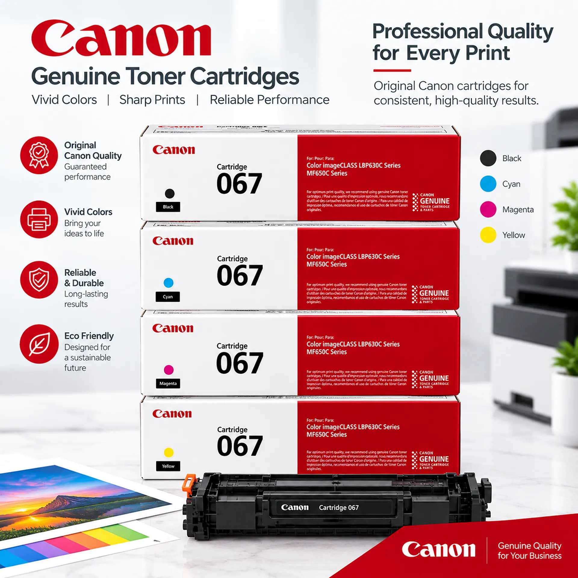 پک کارتریج تونر کانن مدل Canon 067 — تصویر ۲