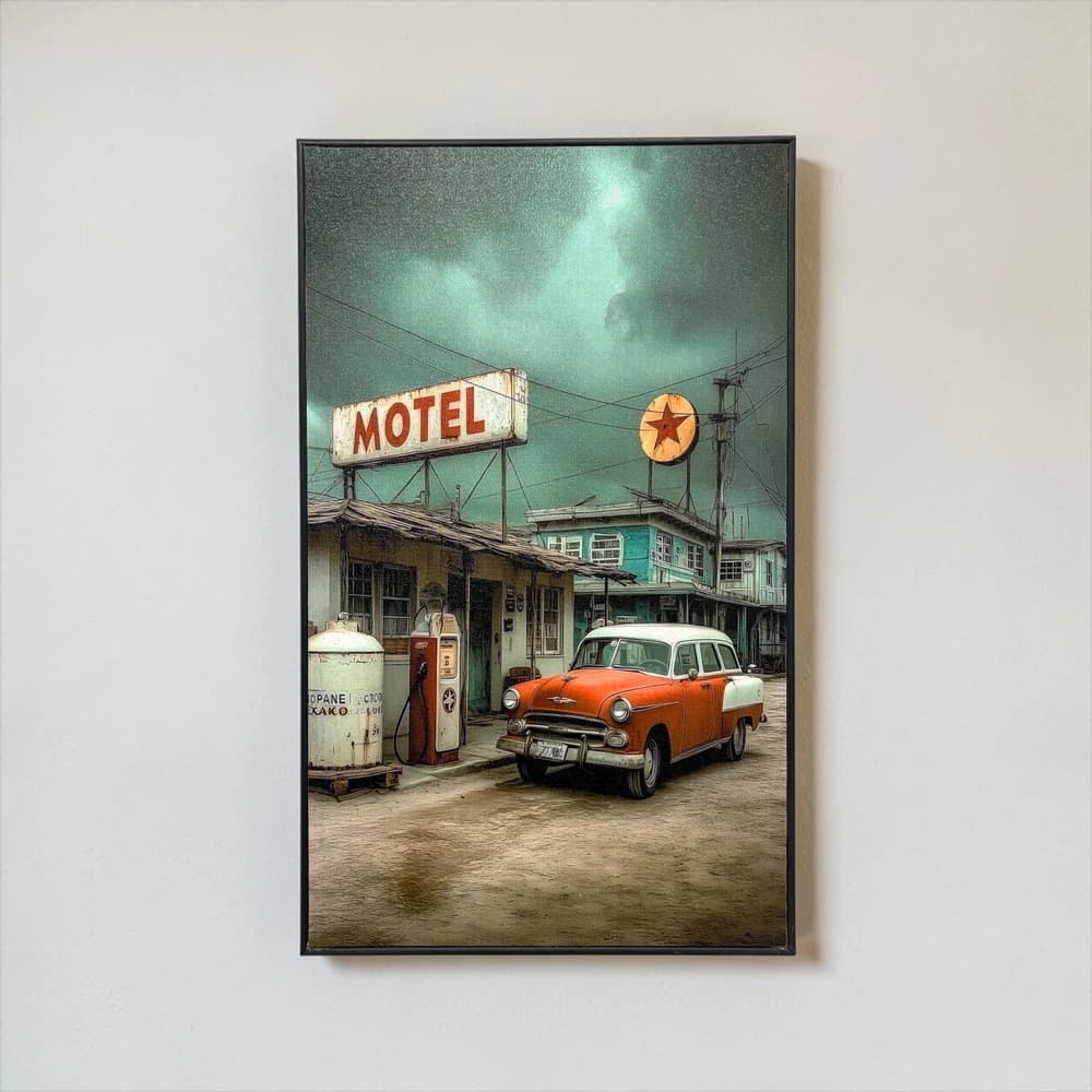 تابلو طرح motel and car