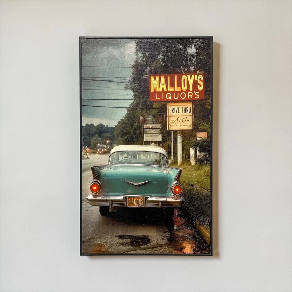 تابلو طرح vintage blue car