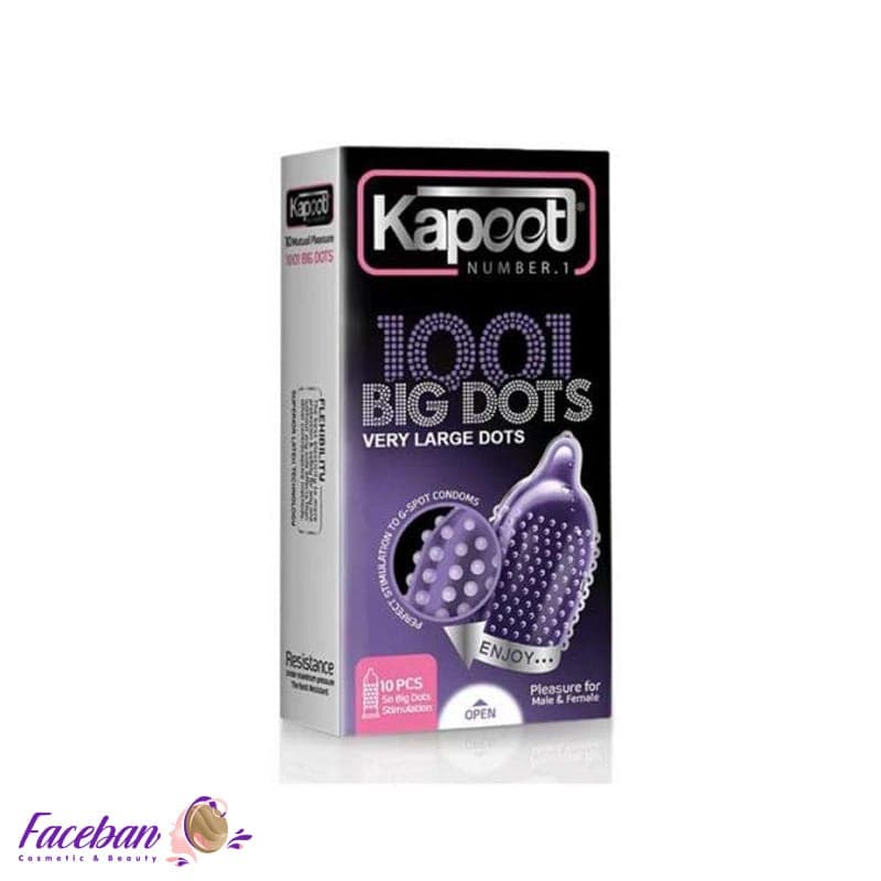 کاندوم کاپوت KAPOOT مدل 1001BIG Dots بسته 10 عددی