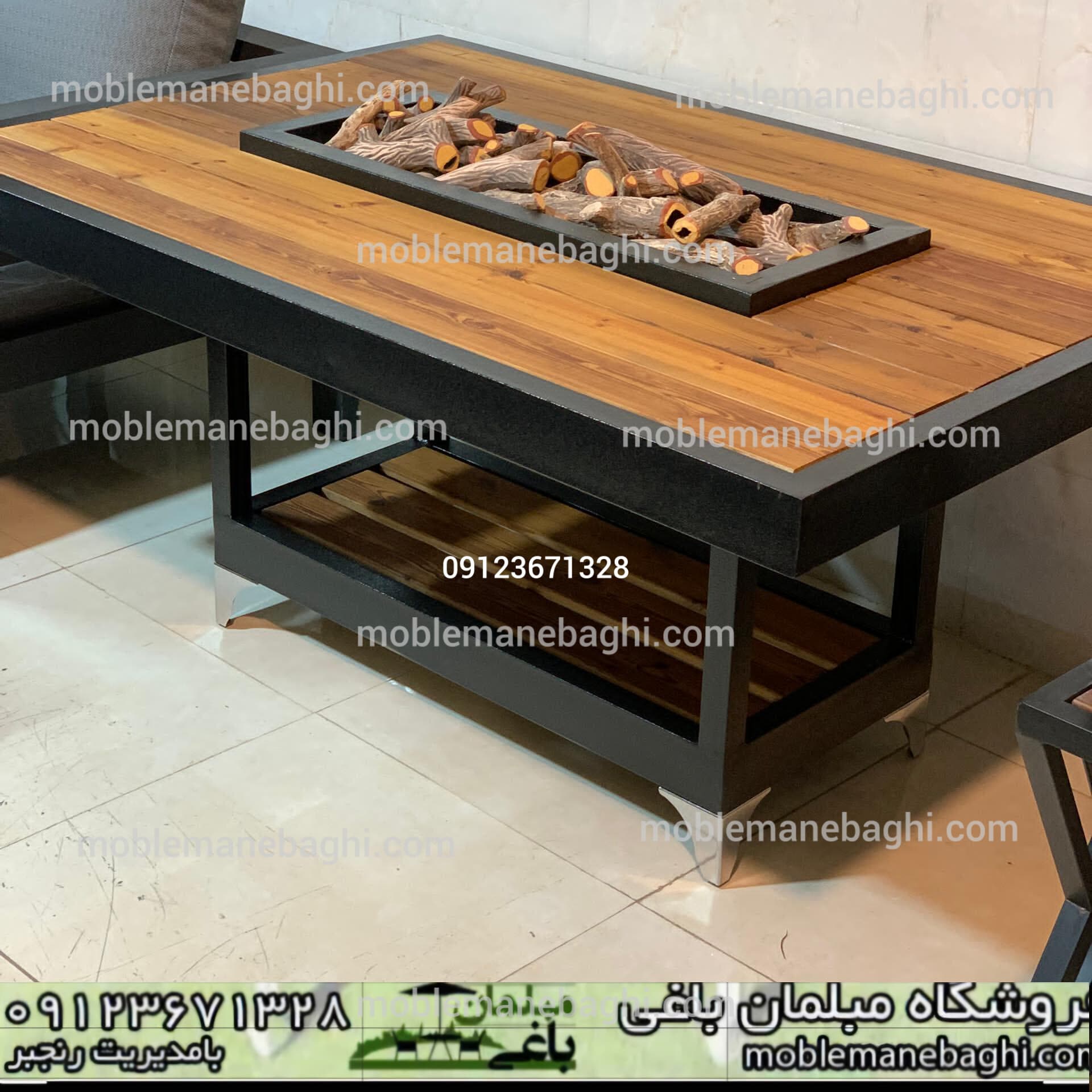 اتشدان چوب و فلز