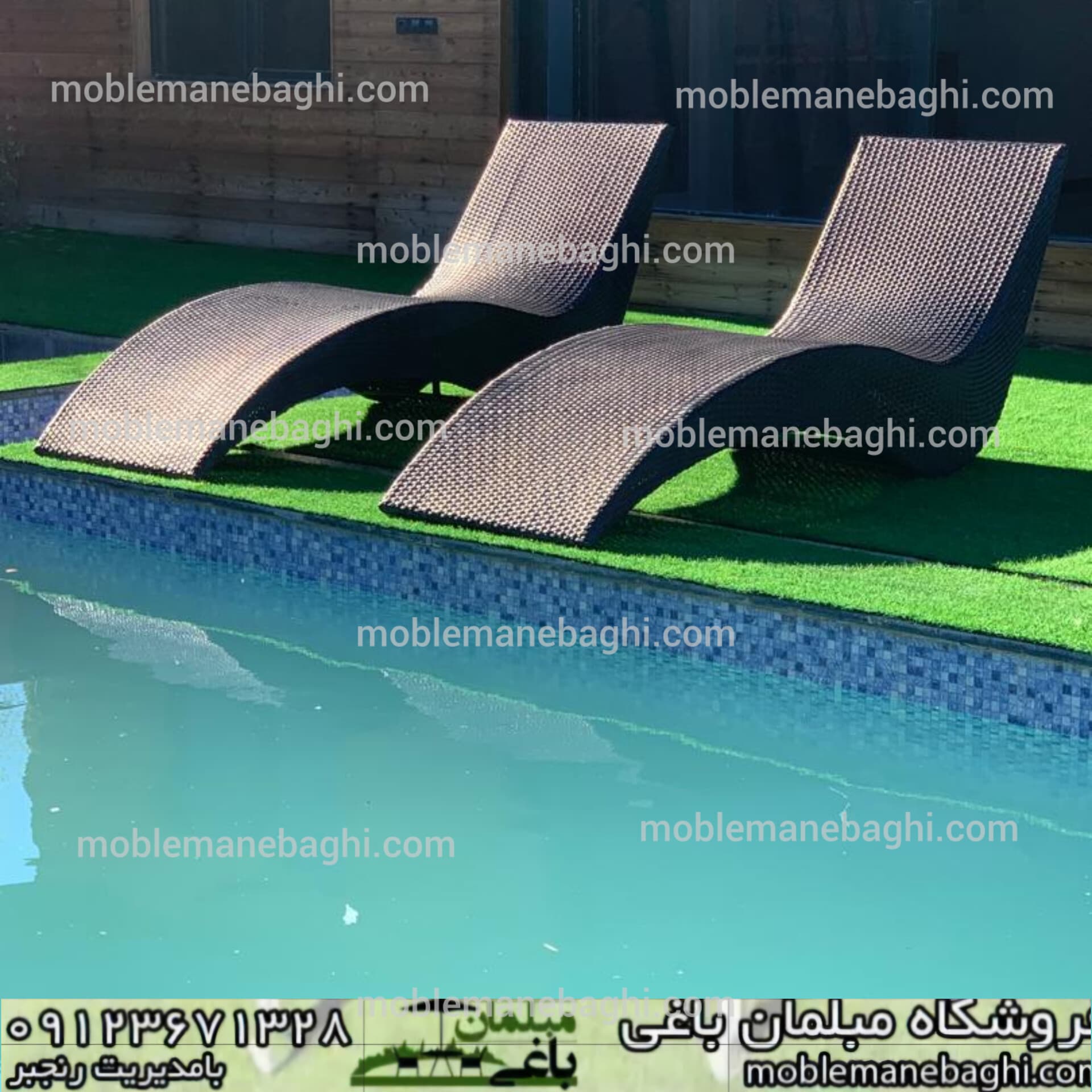 تخت کنار استخر حصیری مدل موج